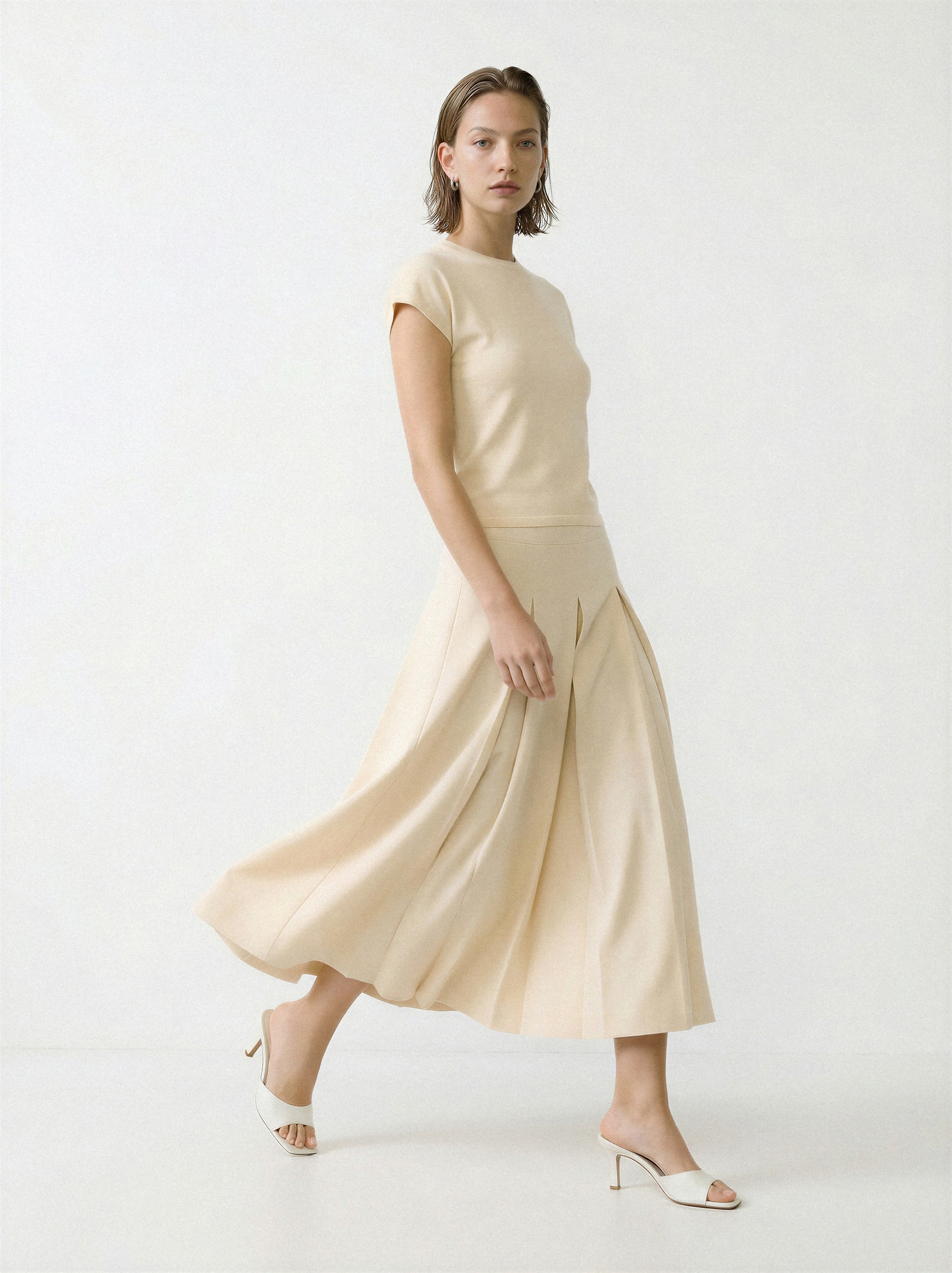 Pleated Midi Dress