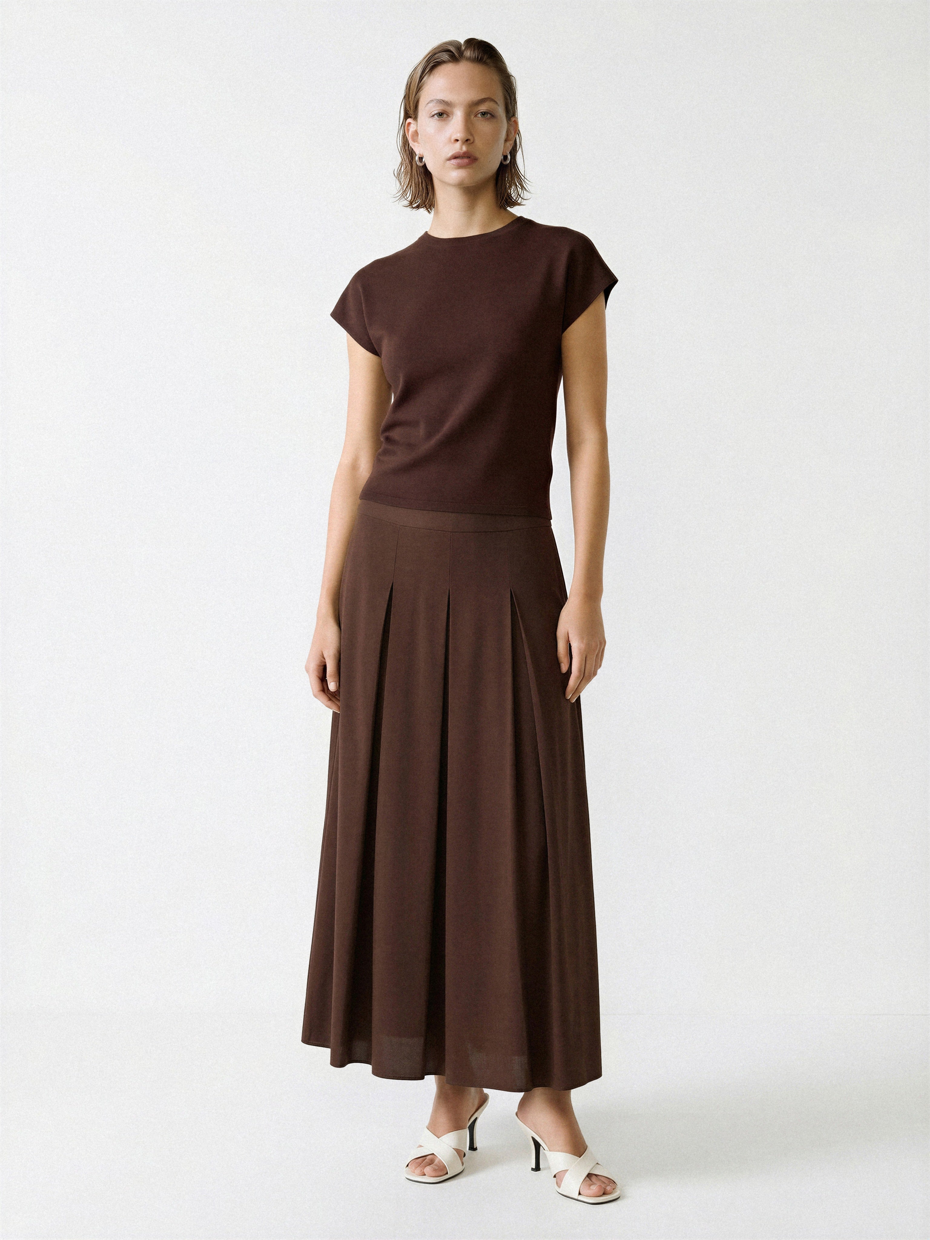 Pleated Midi Dress