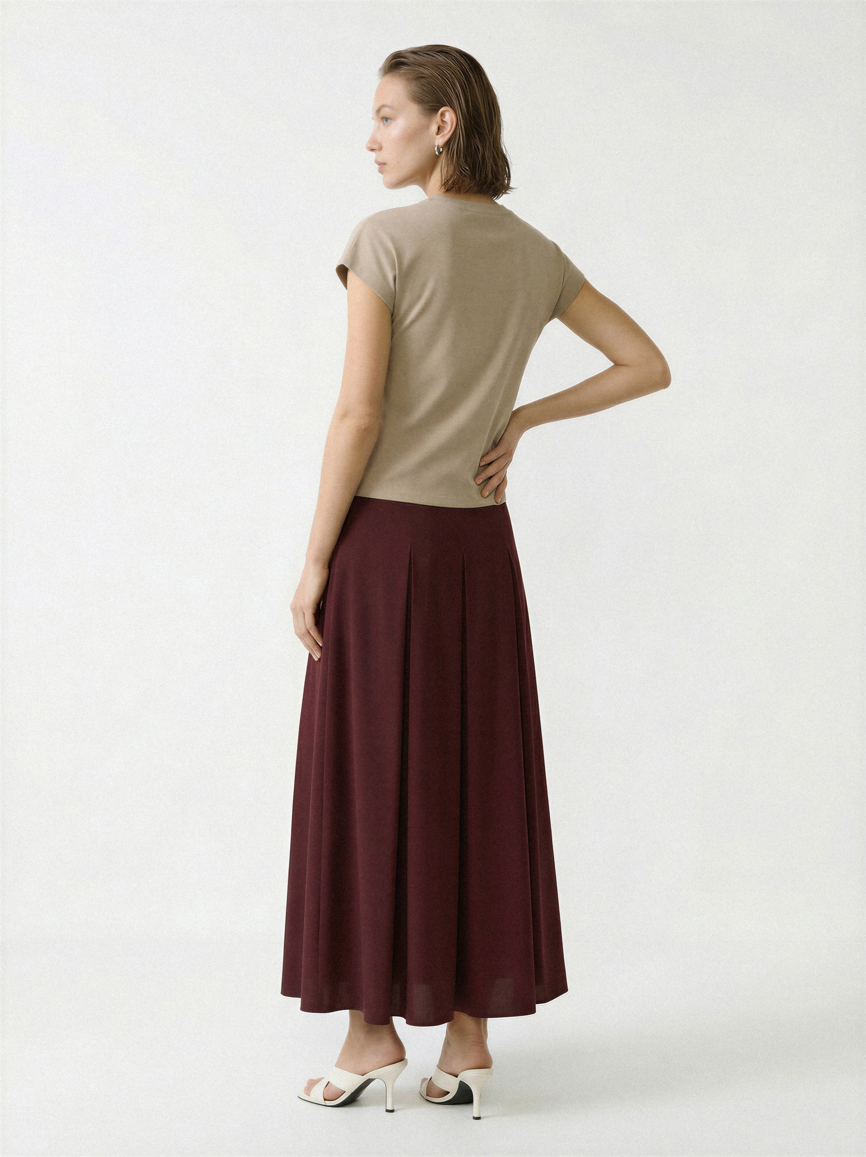 Pleated Midi Dress