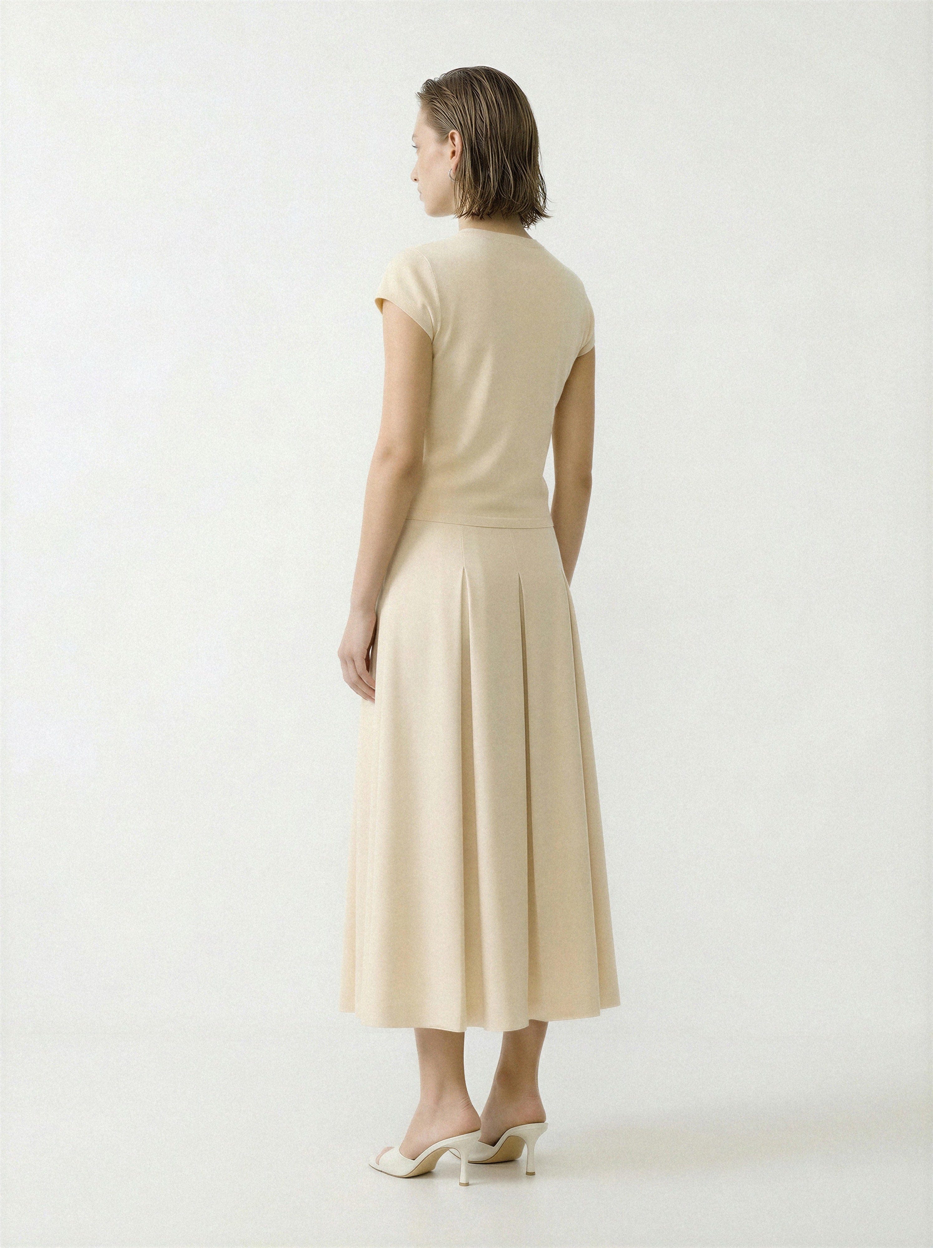Pleated Midi Dress