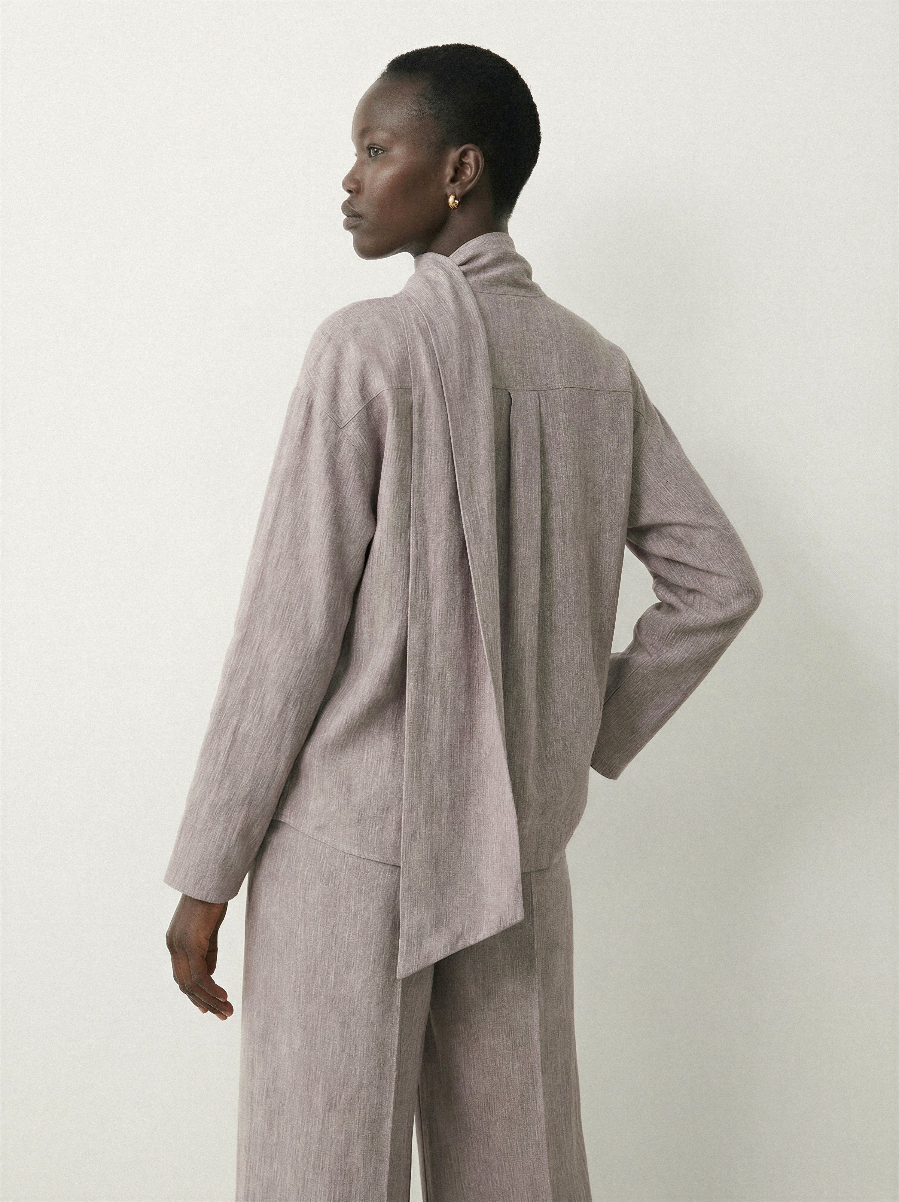 Scarf Neck Blouse