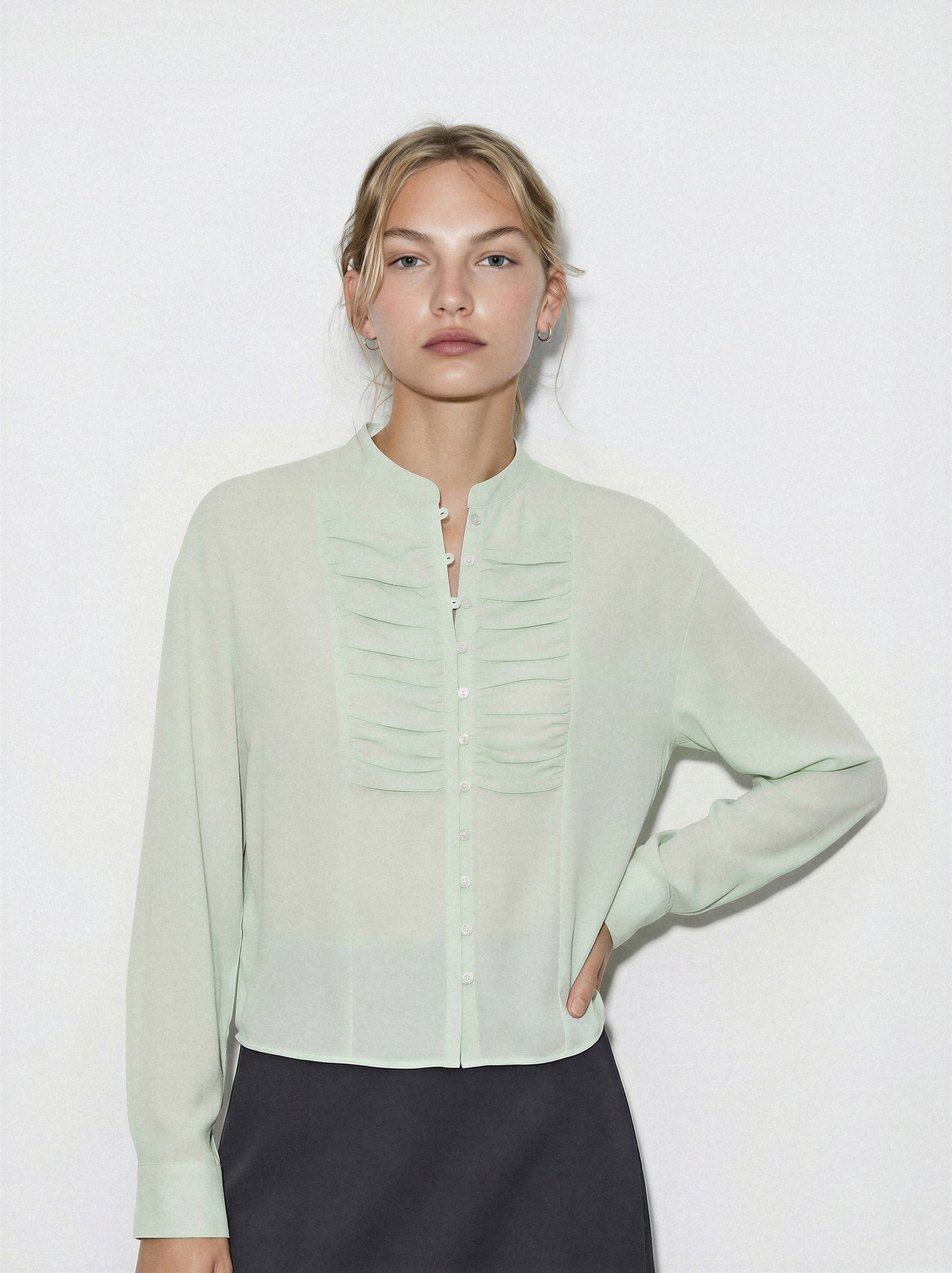Pleated Front Shirt