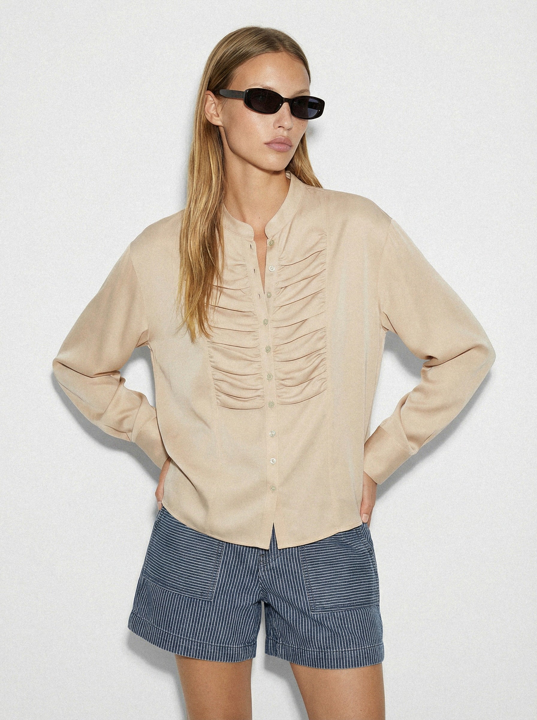 Pleated Front Shirt