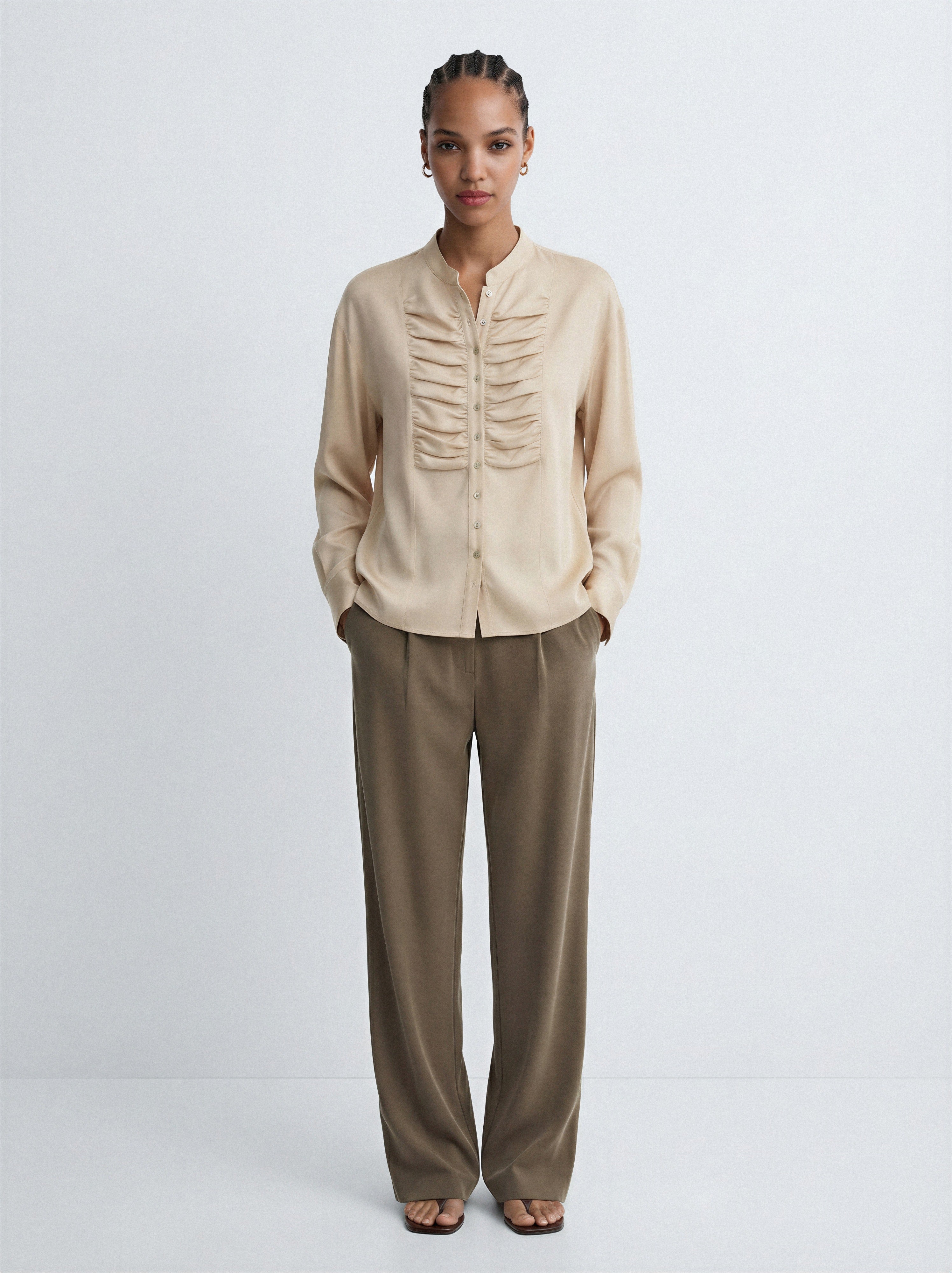 Pleated Front Shirt